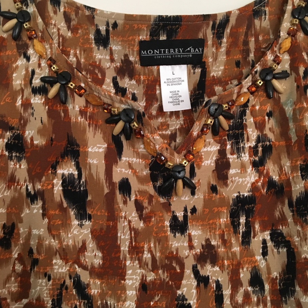 Monterey Bay Abstract Animal Print Top